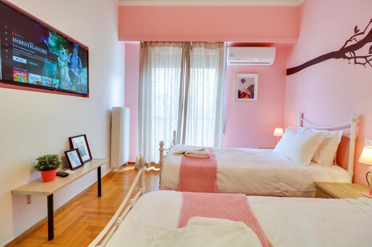 Spacious Central Flat☆3Min To Metro☆Ac|Netflix|Pc Atény Exteriér fotografie